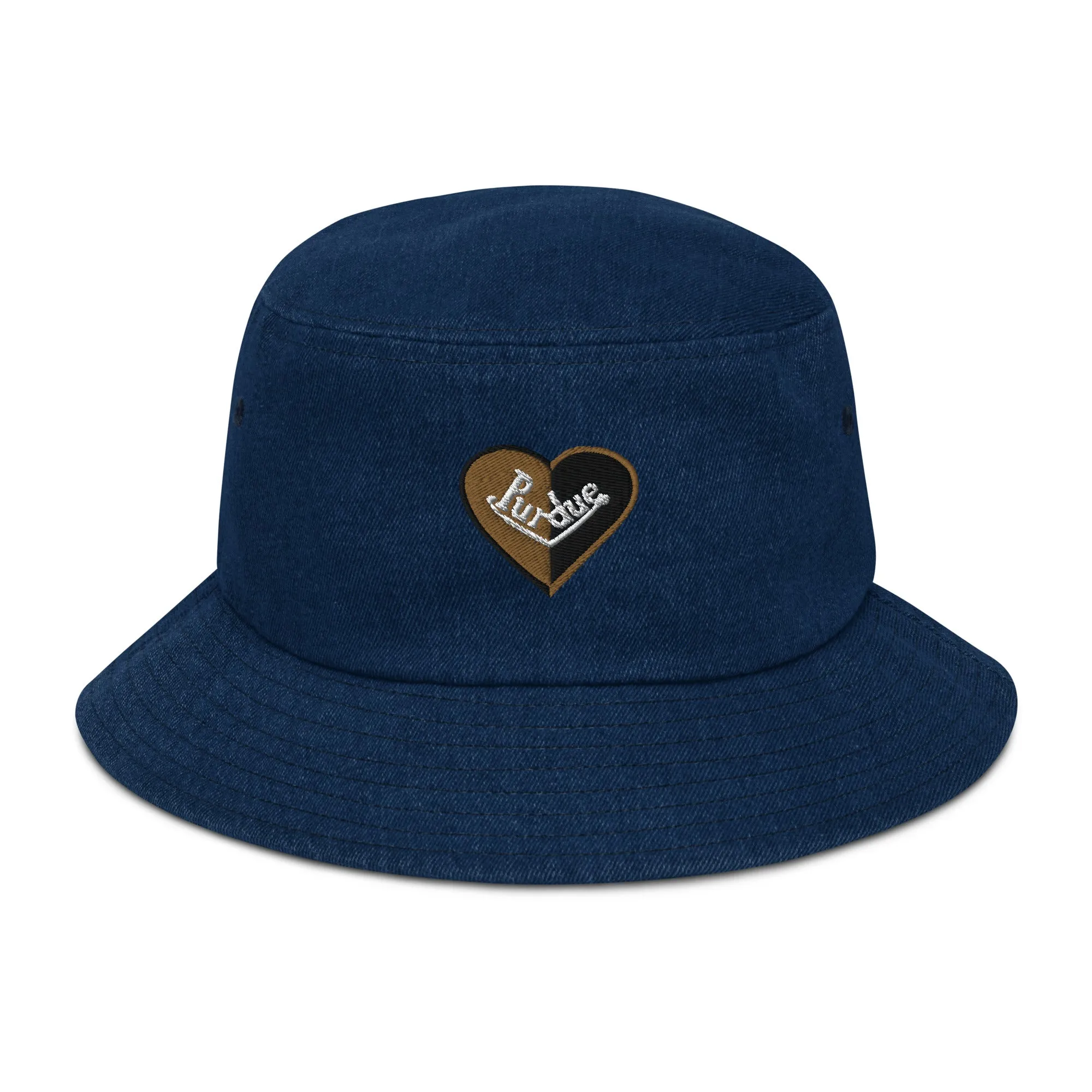 Purdue split heart denim bucket hat