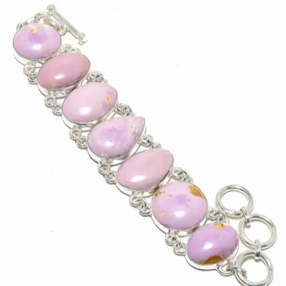 Purple Phosphosiderite Gemstone Sterling Silver Bracelet