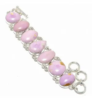 Purple Phosphosiderite Gemstone Sterling Silver Bracelet