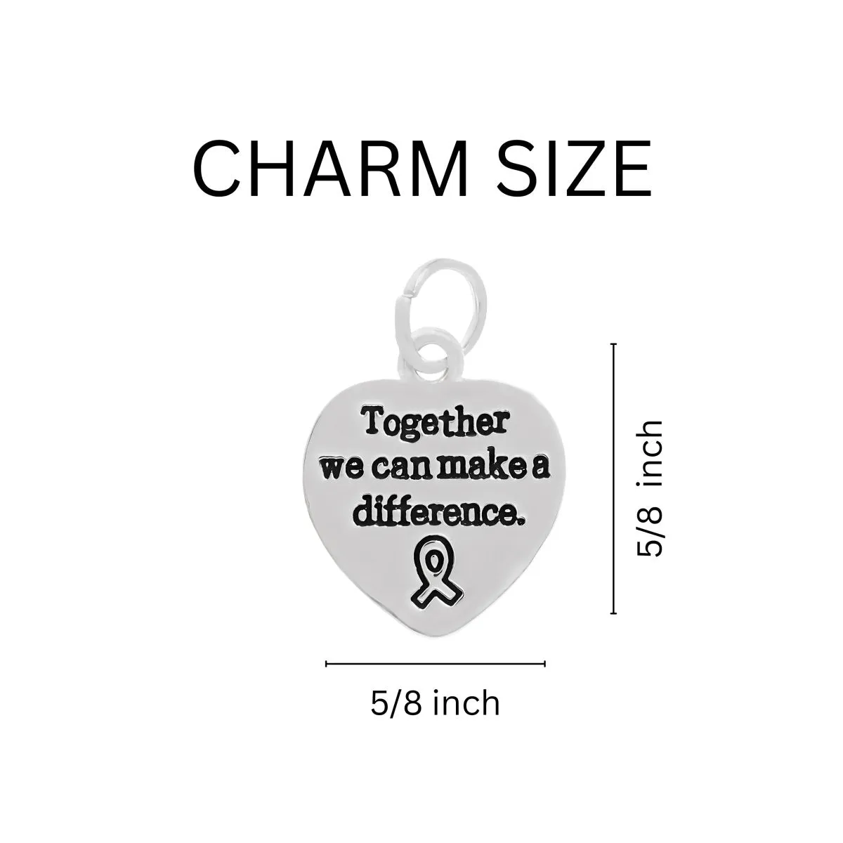 "Together we can make a Difference" Silver Rope Bracelet