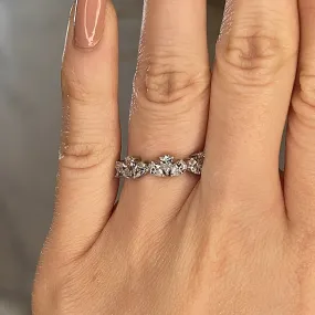 "Vivian" 1.00ct Pear Cut Pattern Diamond Half Eternity Diamond Ring ET3