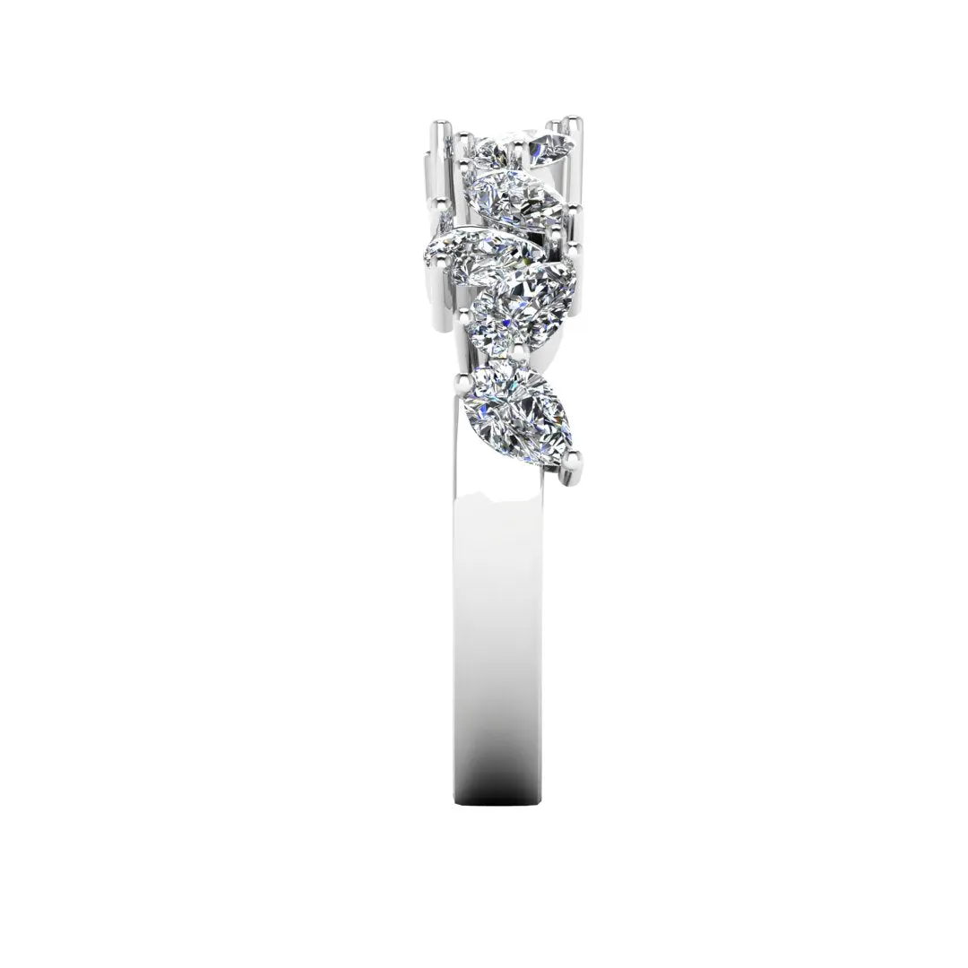 "Vivian" 1.00ct Pear Cut Pattern Diamond Half Eternity Diamond Ring ET3