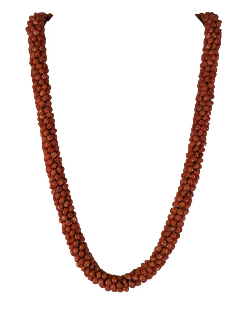 R 14k clasp Italian red coral necklace