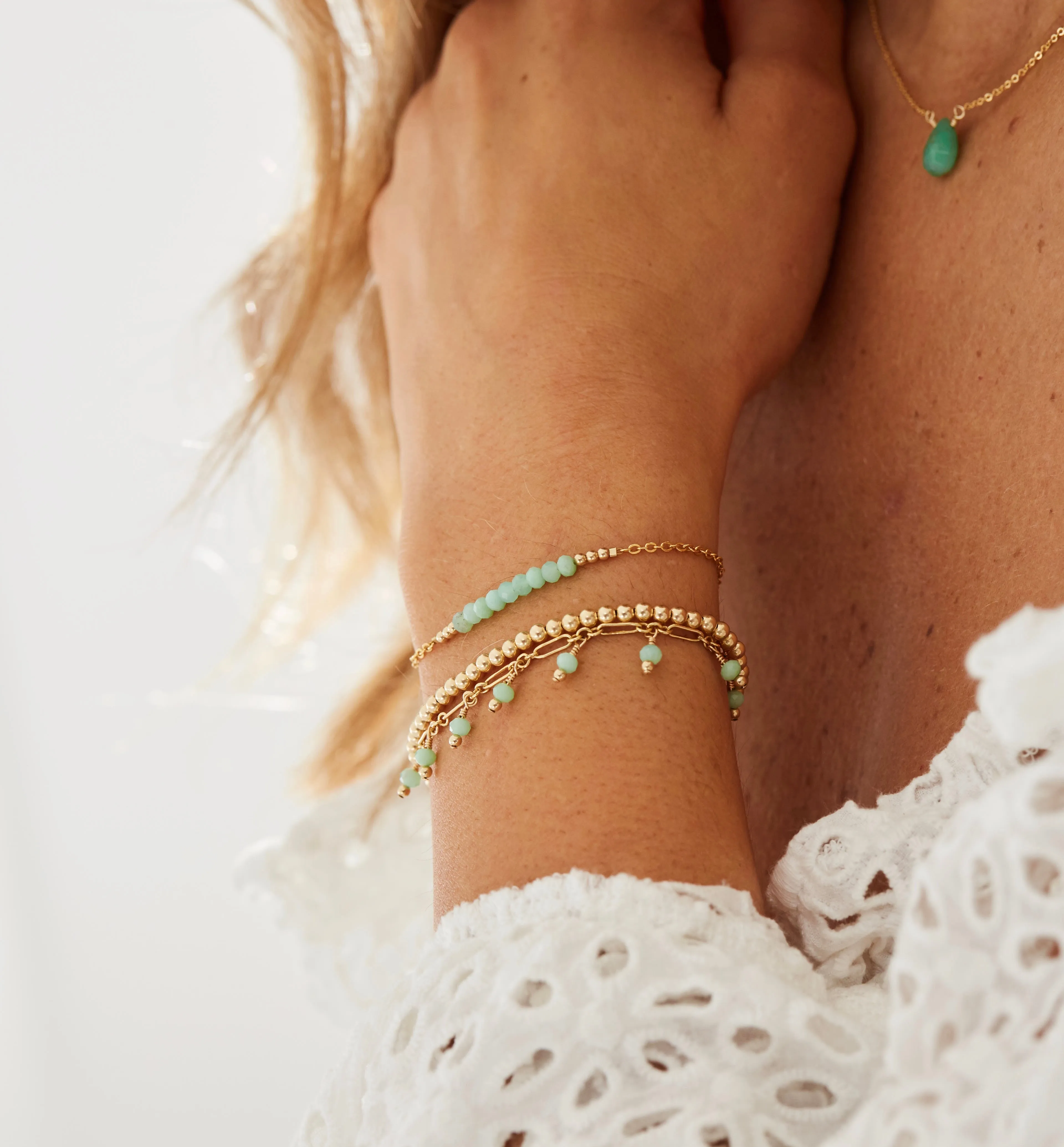 Rain Bracelet ~ Chrysoprase