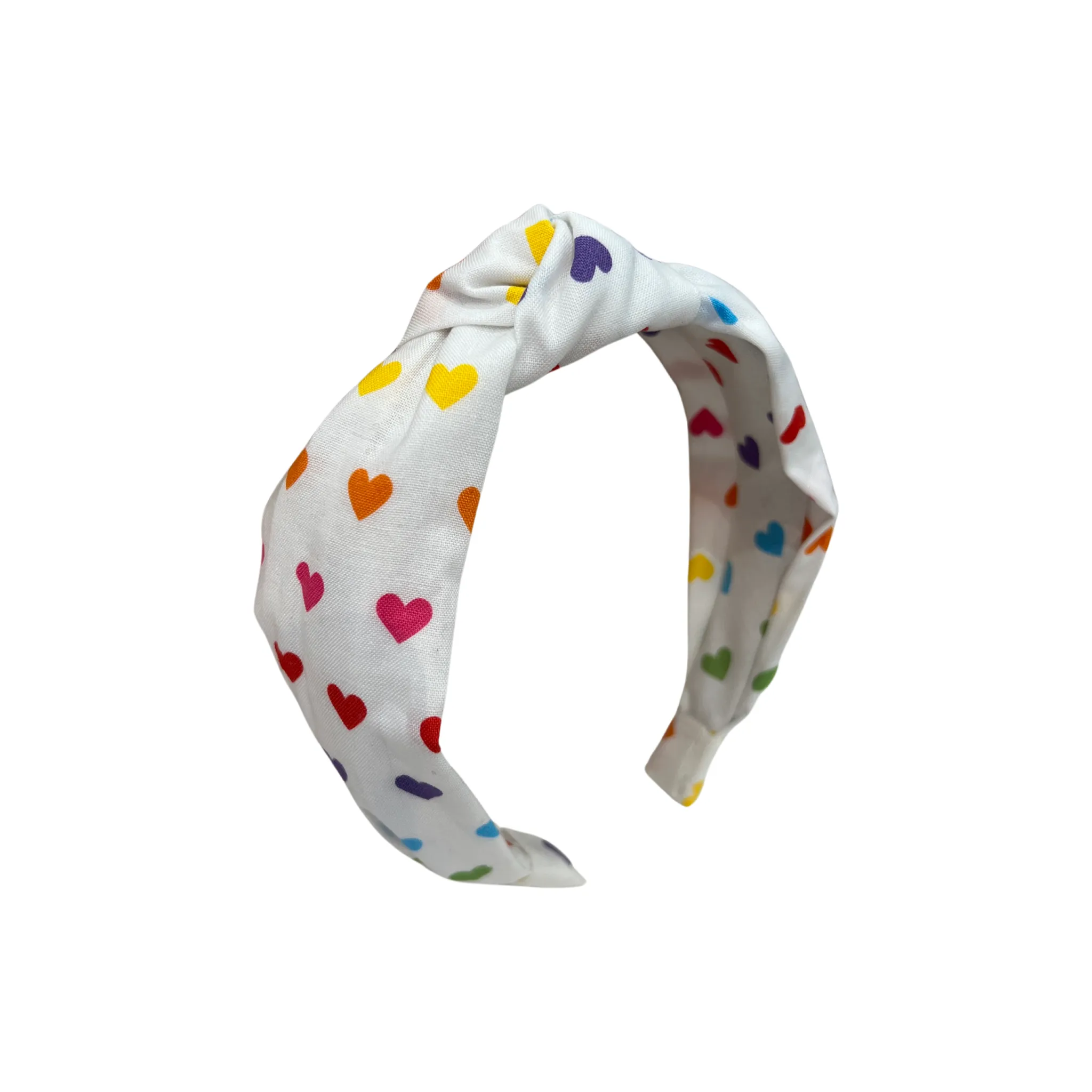 Rainbow Hearts Top Knot Headbands