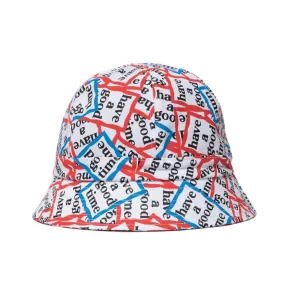 Red & Blue Frame Allover Bucket Hat