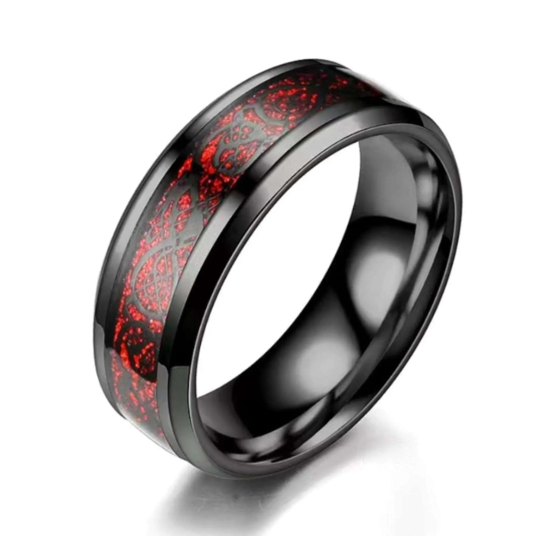 Red and Black Tribal Ring