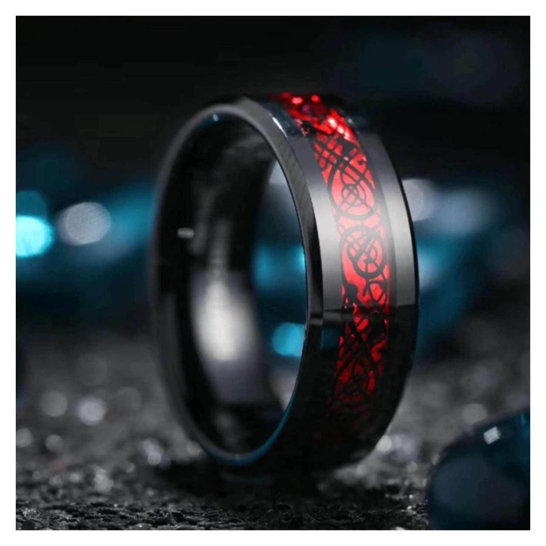 Red and Black Tribal Ring
