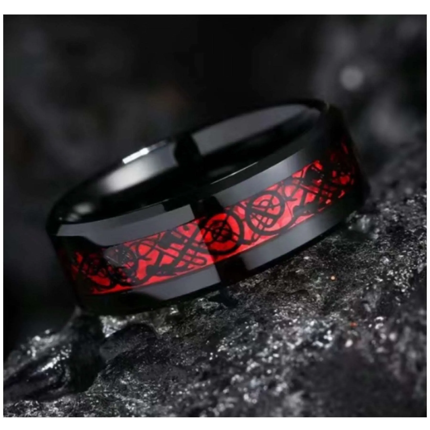 Red and Black Tribal Ring