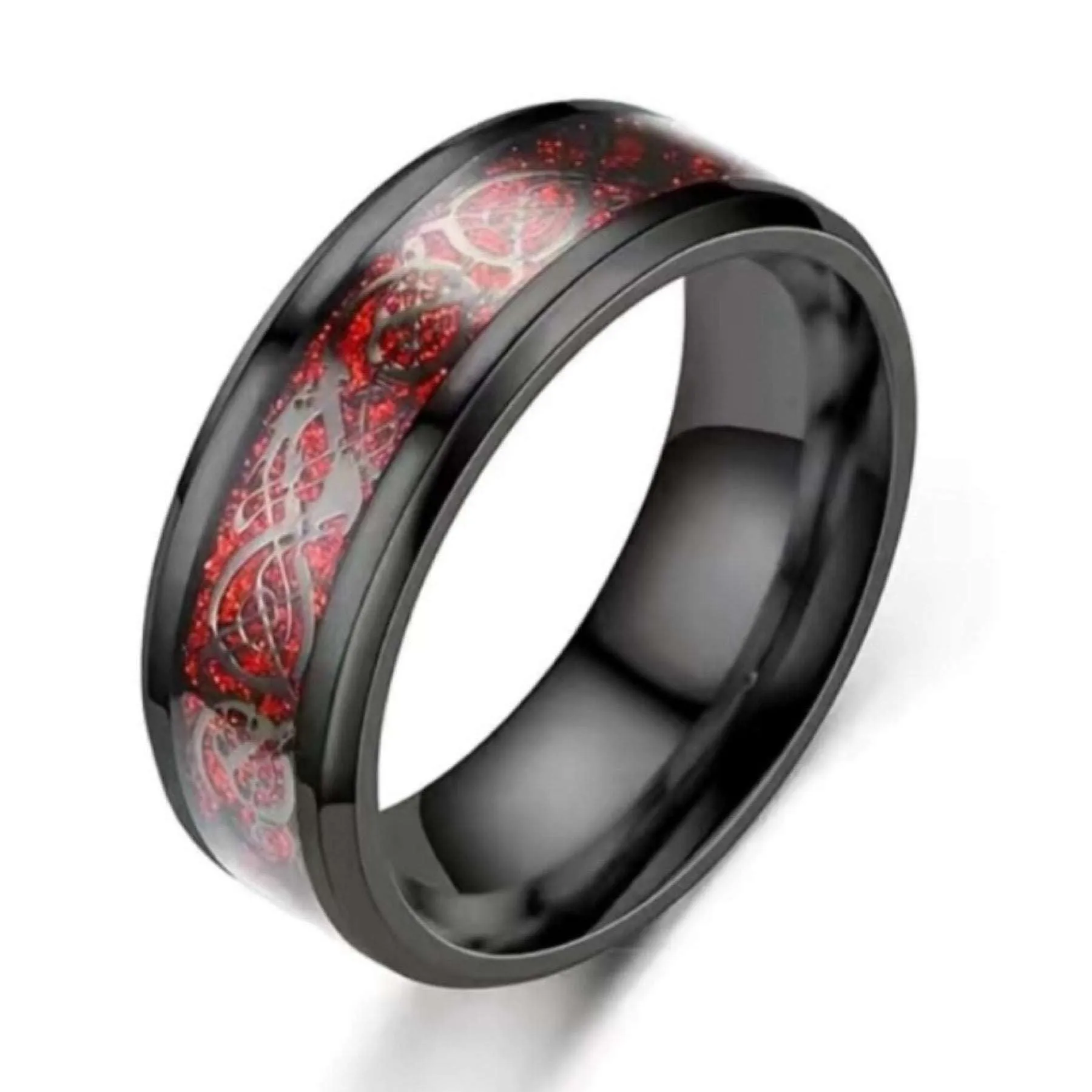 Red and Black Tribal Ring