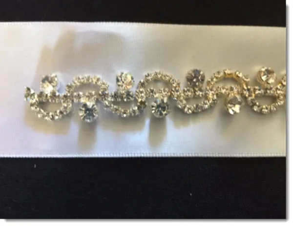 Ribbon Belt with Diamante Swirls