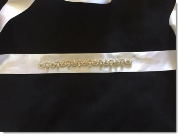 Ribbon Belt with Diamante Swirls