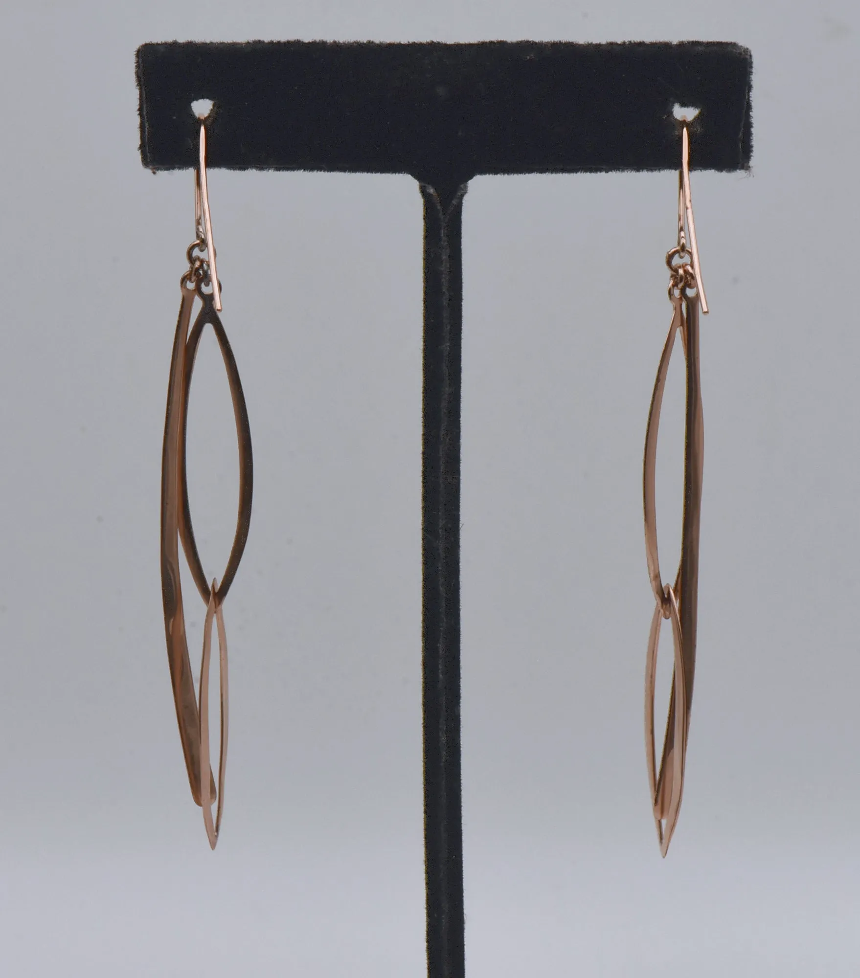 Ross-Simons - Vintage Rose Gold Tone Sterling Silver Dangle Earrings