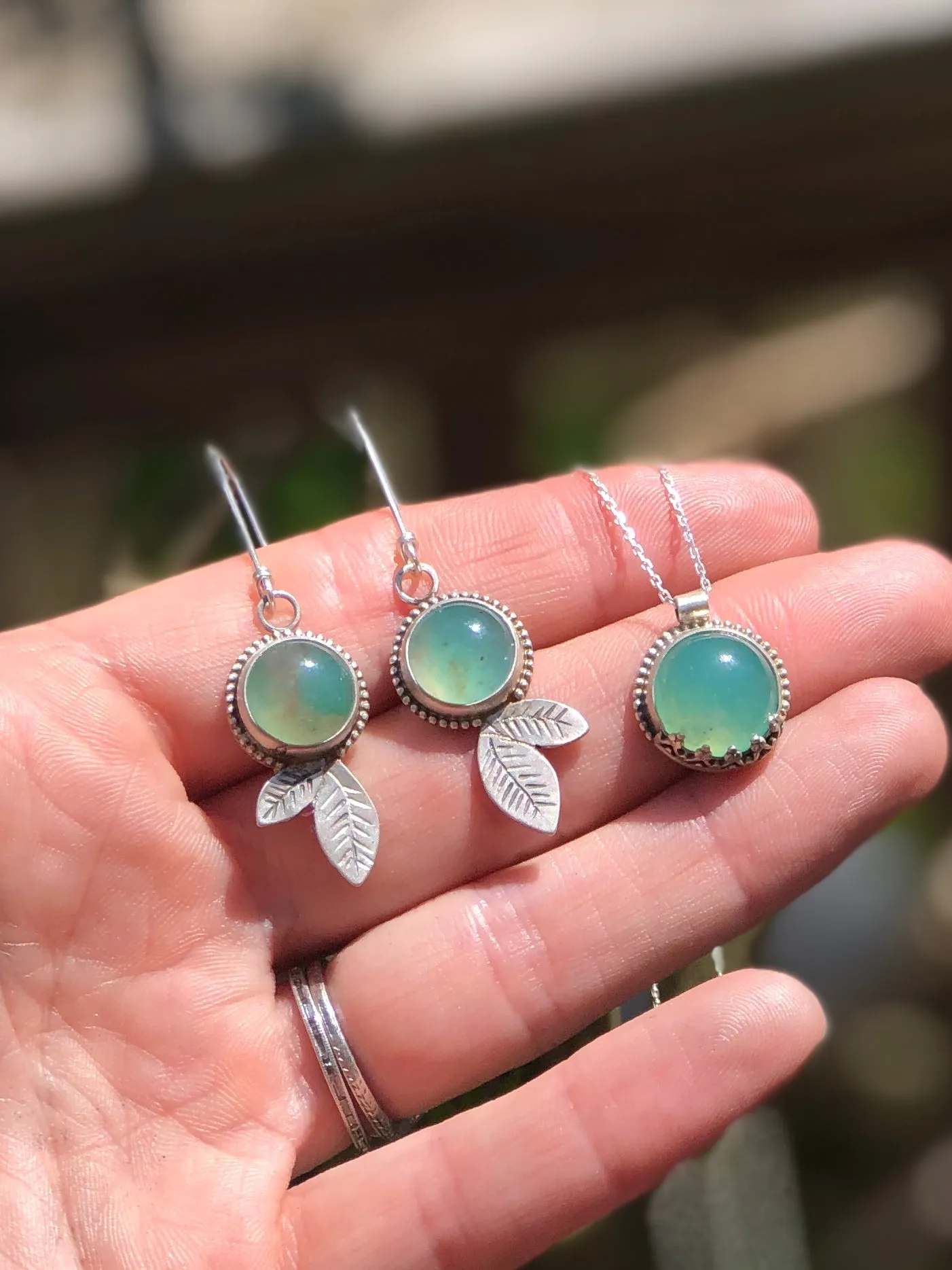 Round Chrysoprase Cuff Bracelet