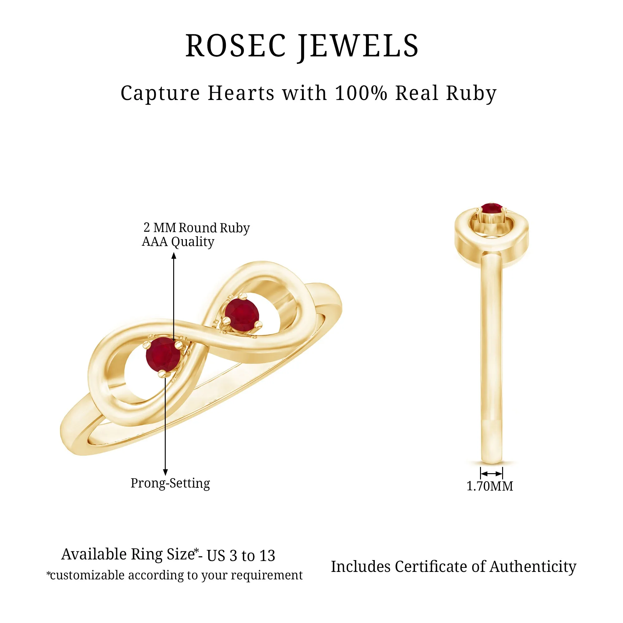 Ruby Infinity Promise Ring for Her