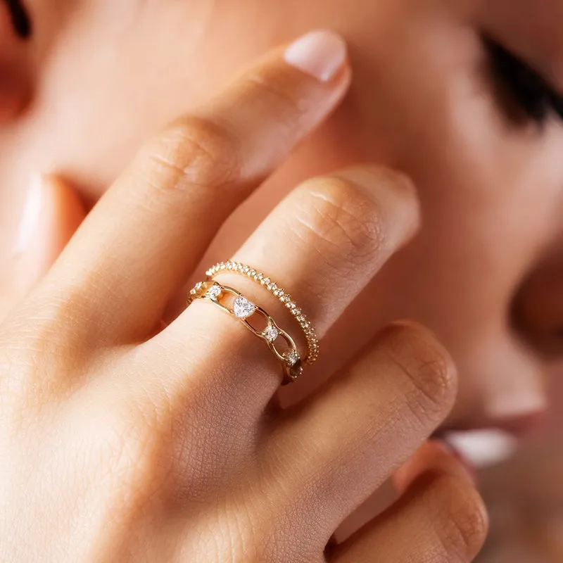 S925 Heart Sterling Silver Ring
