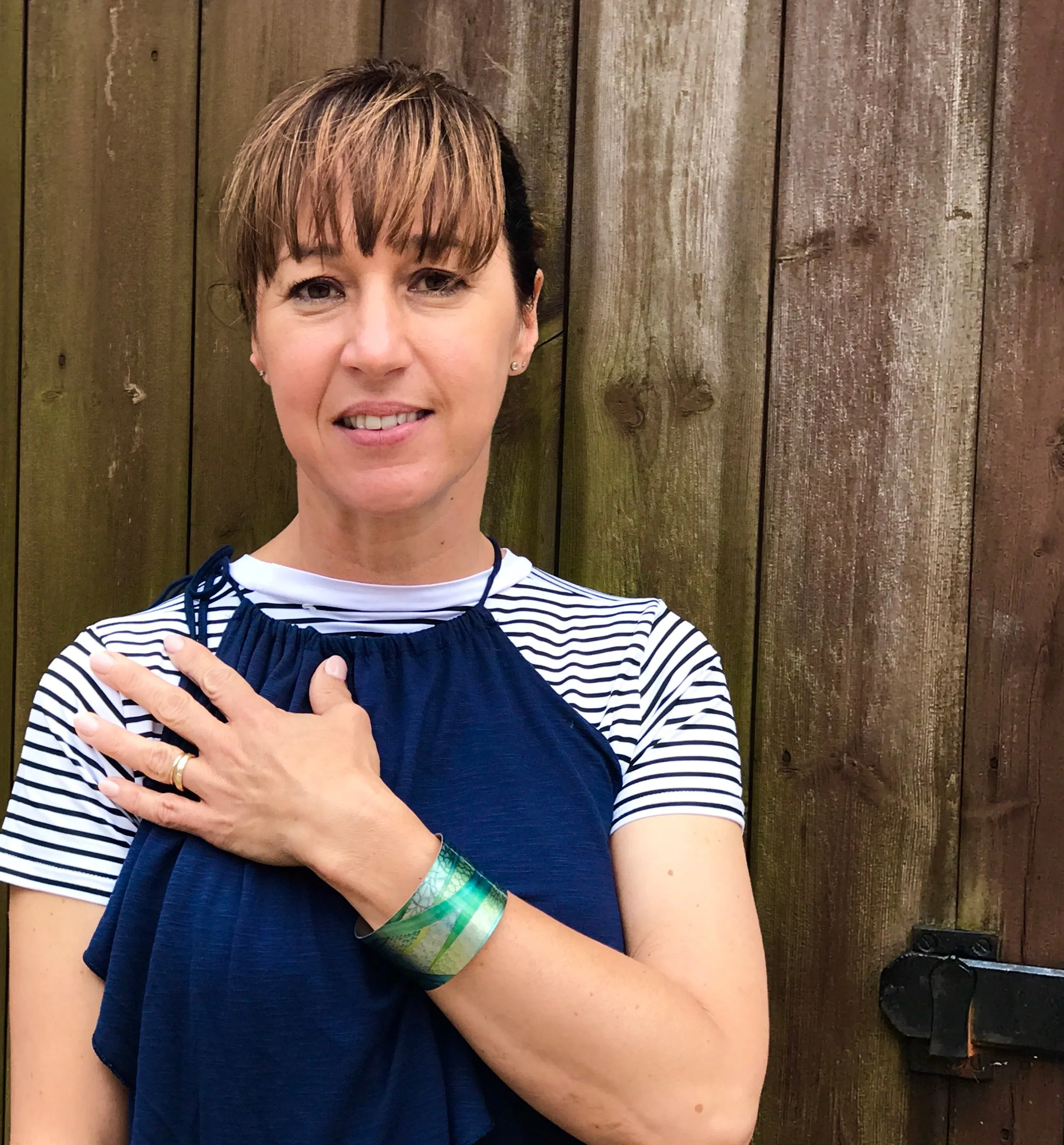 Sage green Moth Cuff Bracelet - Comtemporary Green Bangle - easy wear lightweight aluminium.