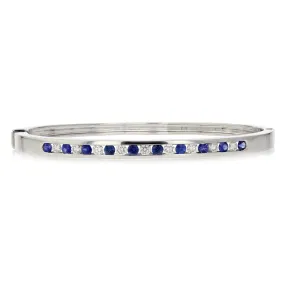 Sapphire and Diamond Bangle Bracelet