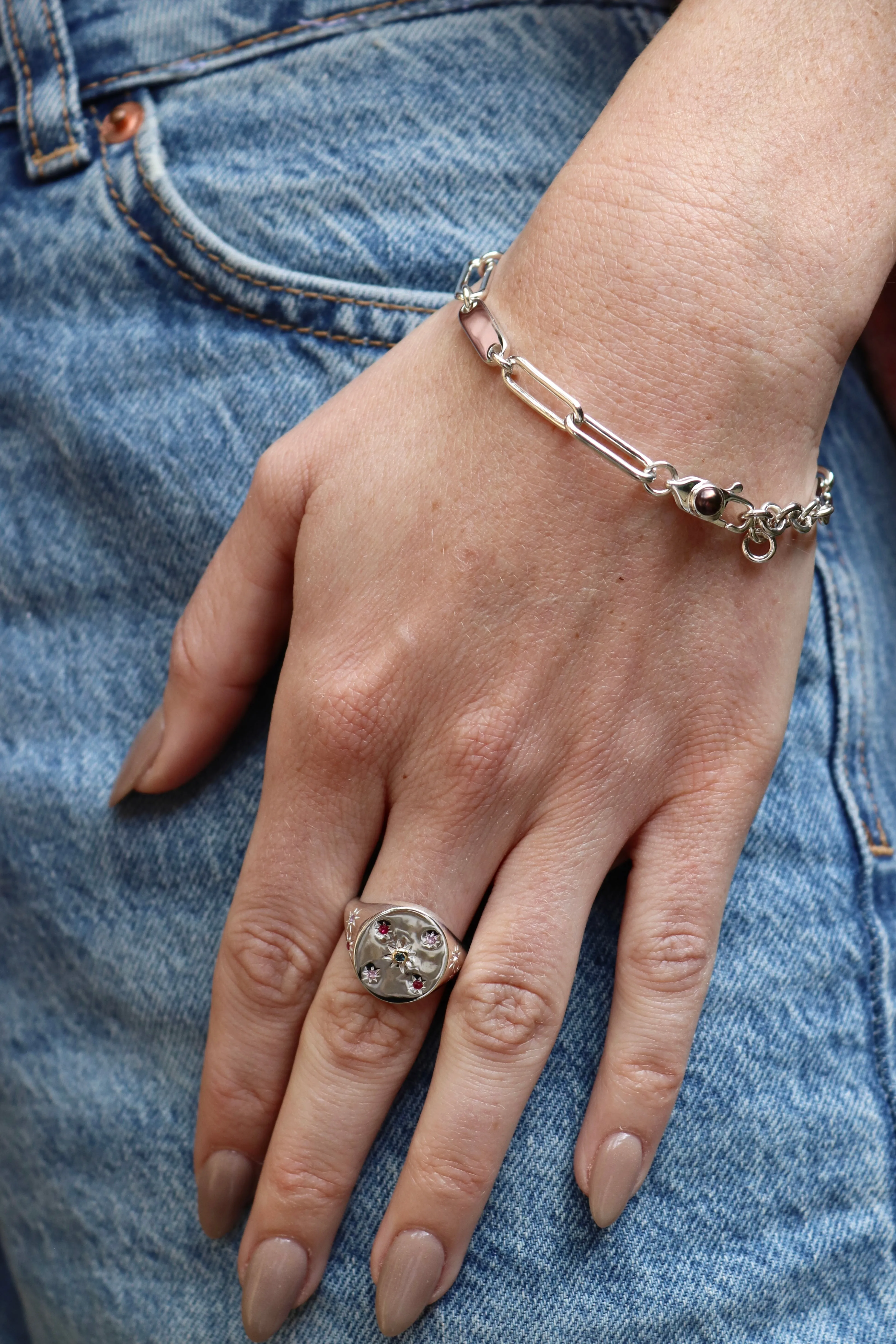 Scosha Elliptical Chain Bracelet in Sterling Silver