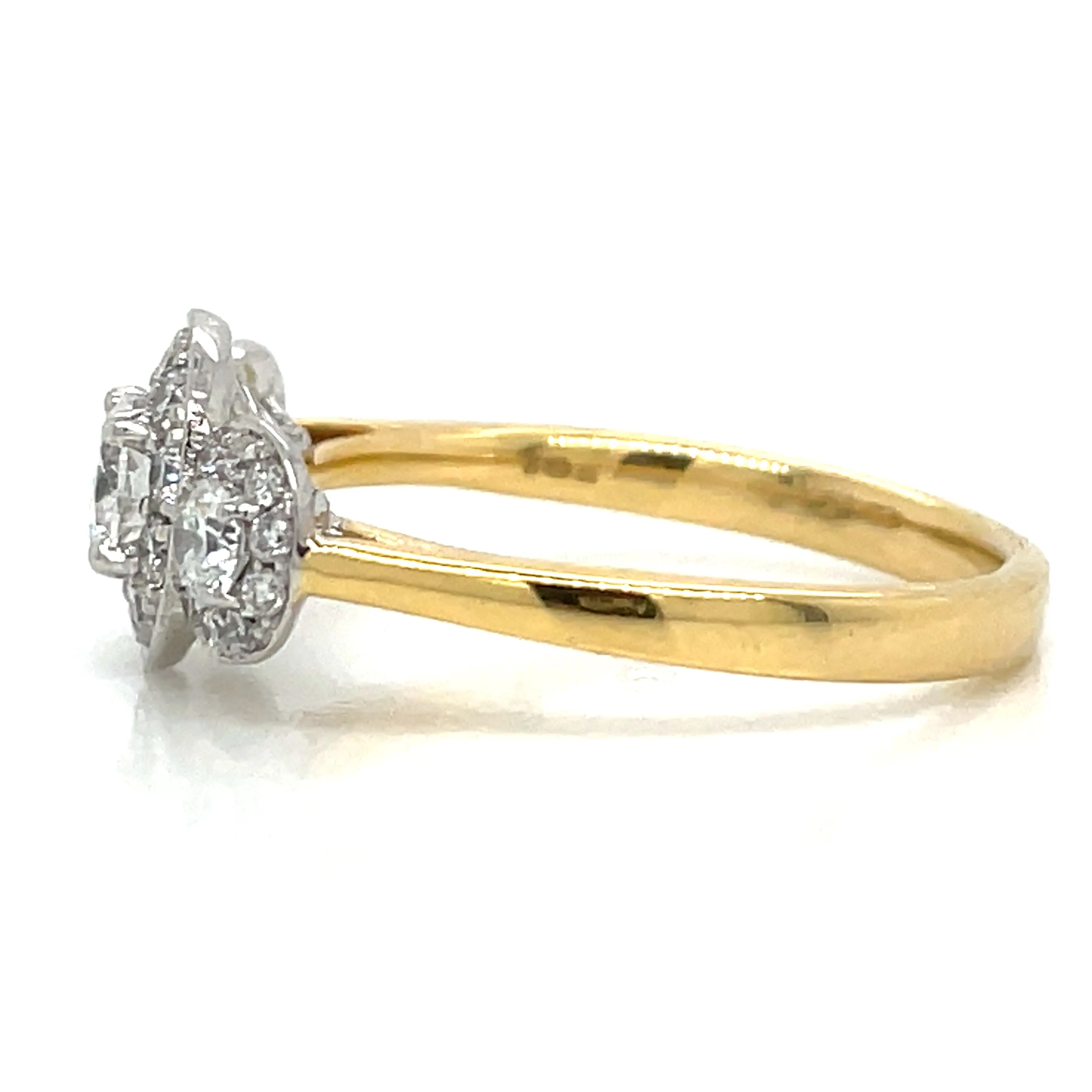 Shannon - 18ct Yellow Gold Earth Grown Triple Round Halo Engagement Ring