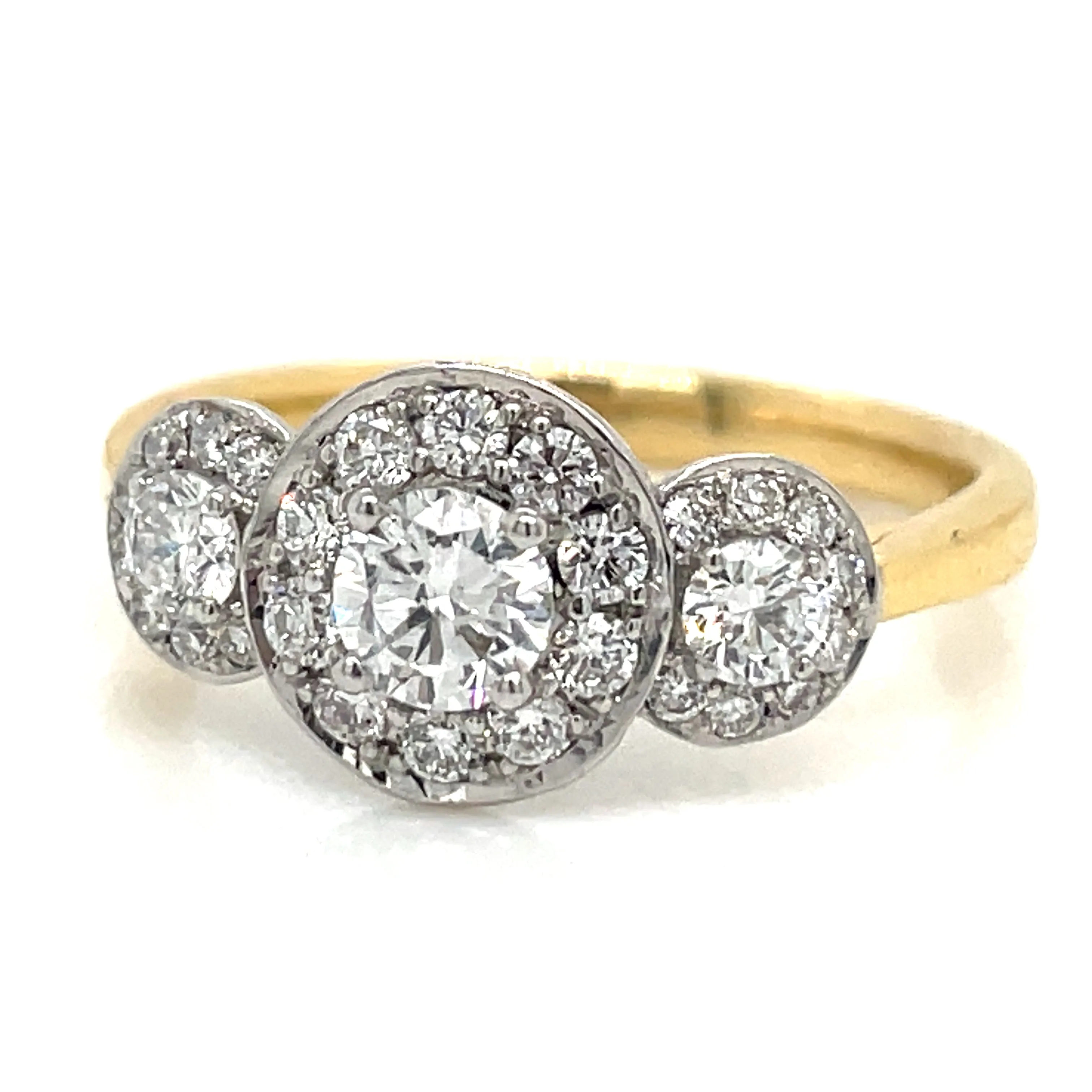 Shannon - 18ct Yellow Gold Earth Grown Triple Round Halo Engagement Ring