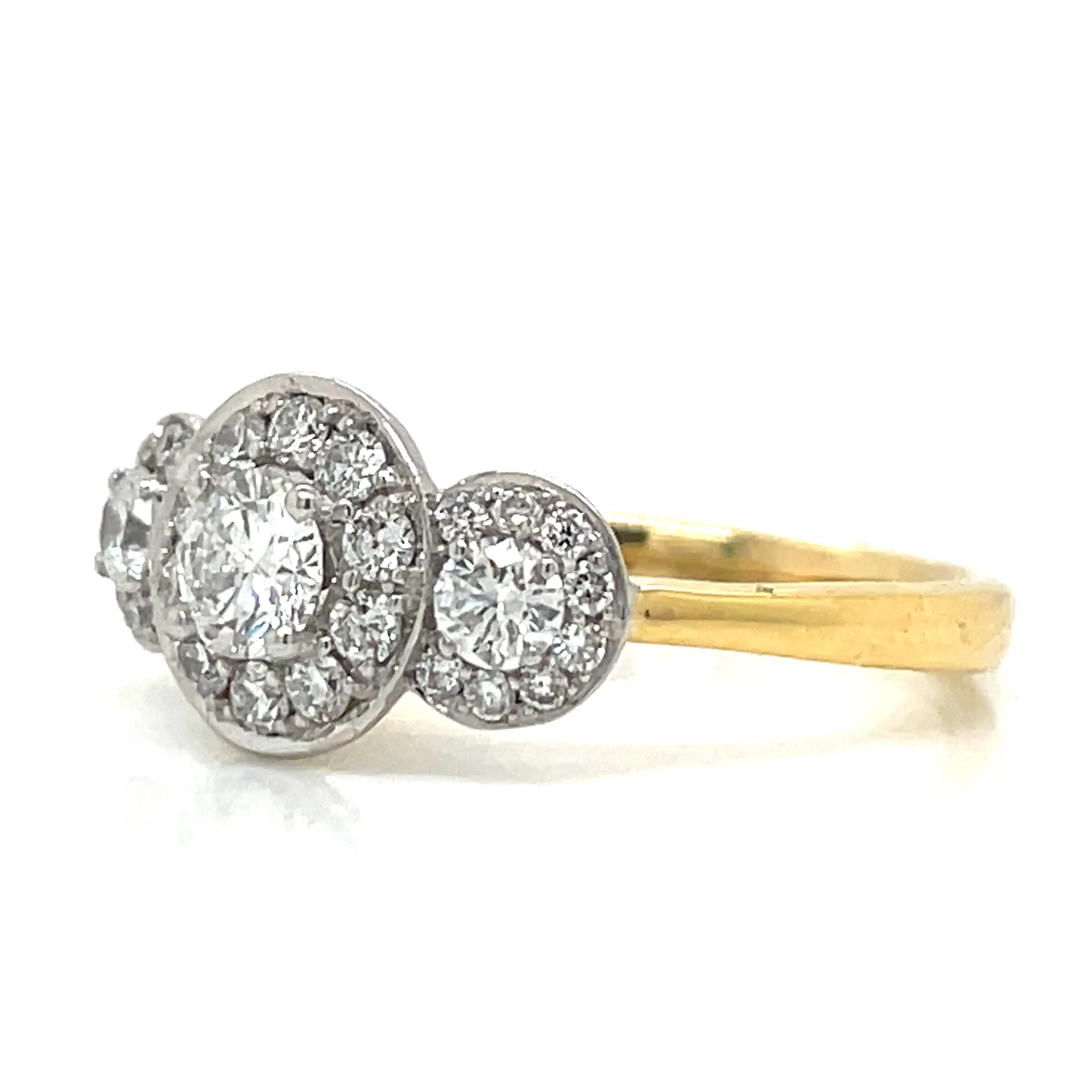 Shannon - 18ct Yellow Gold Earth Grown Triple Round Halo Engagement Ring