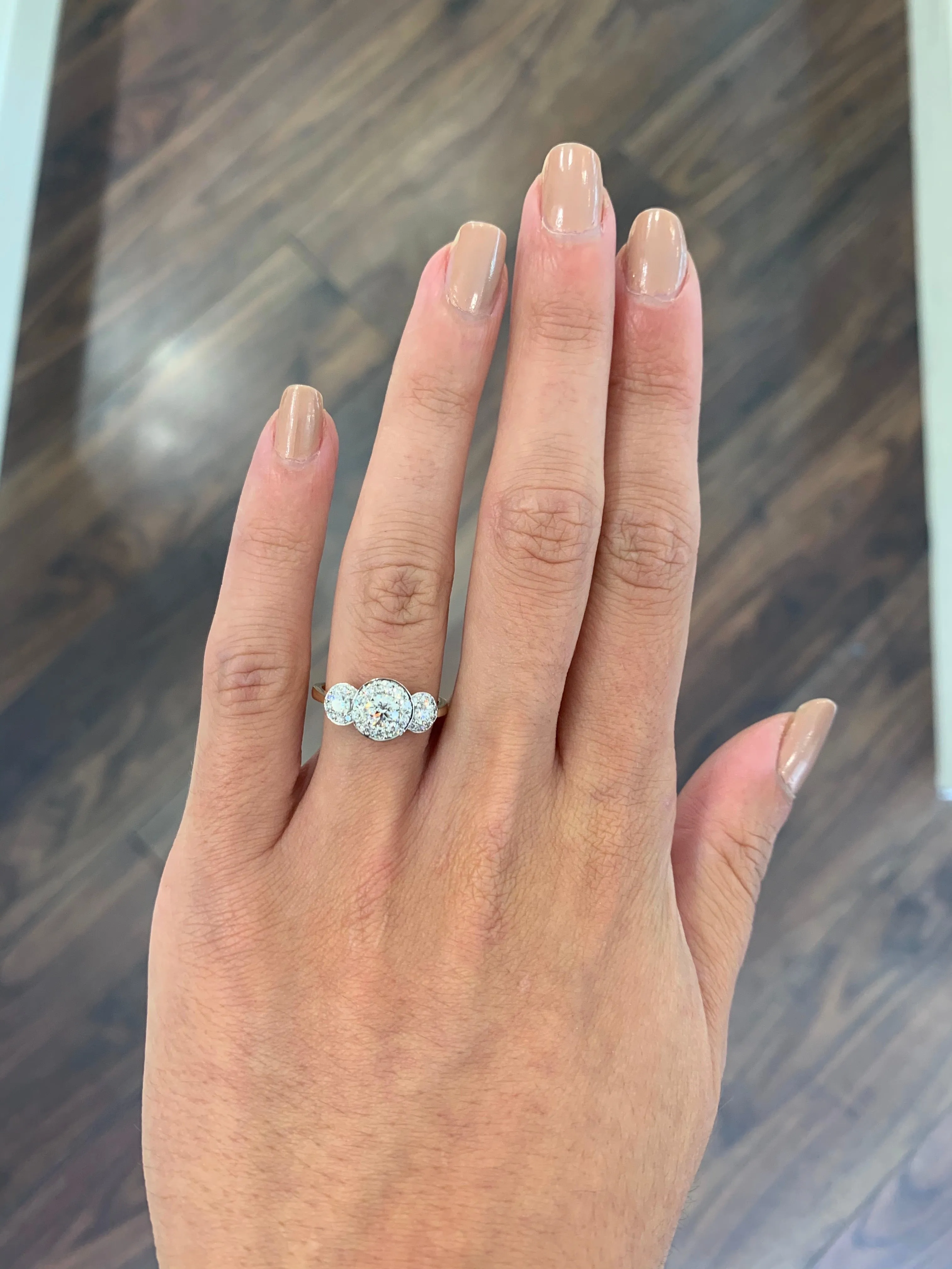 Shannon - 18ct Yellow Gold Earth Grown Triple Round Halo Engagement Ring