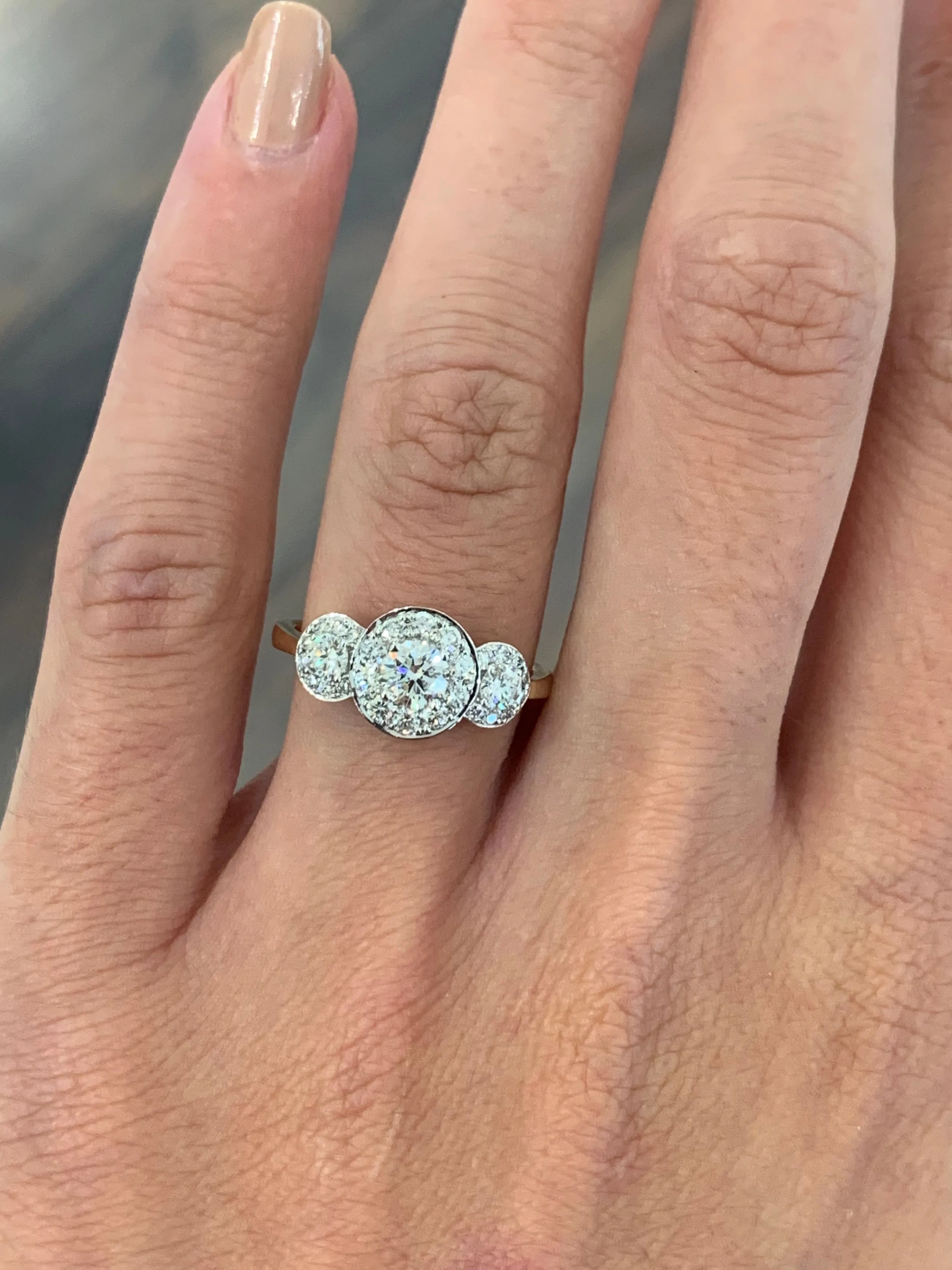 Shannon - 18ct Yellow Gold Earth Grown Triple Round Halo Engagement Ring