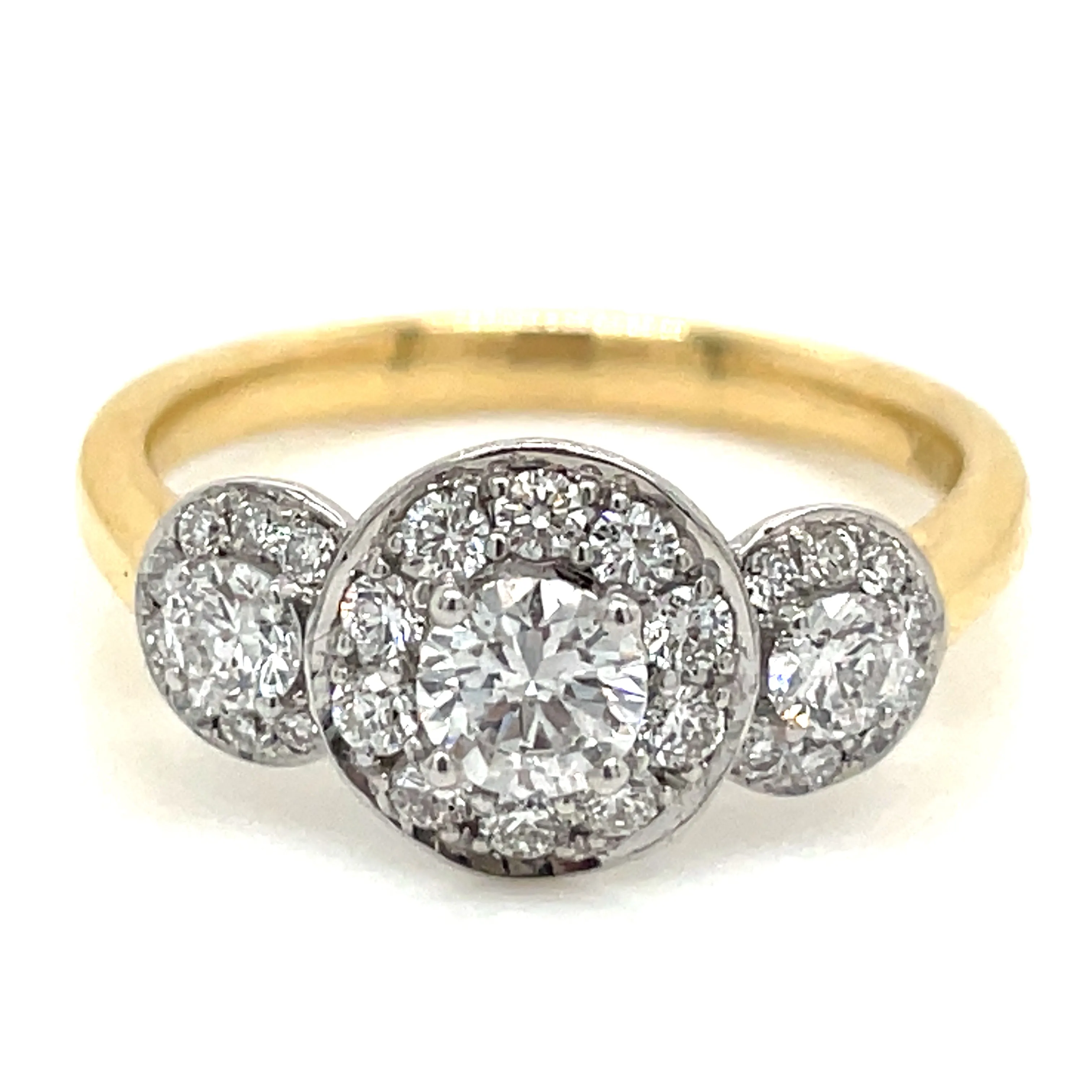 Shannon - 18ct Yellow Gold Earth Grown Triple Round Halo Engagement Ring