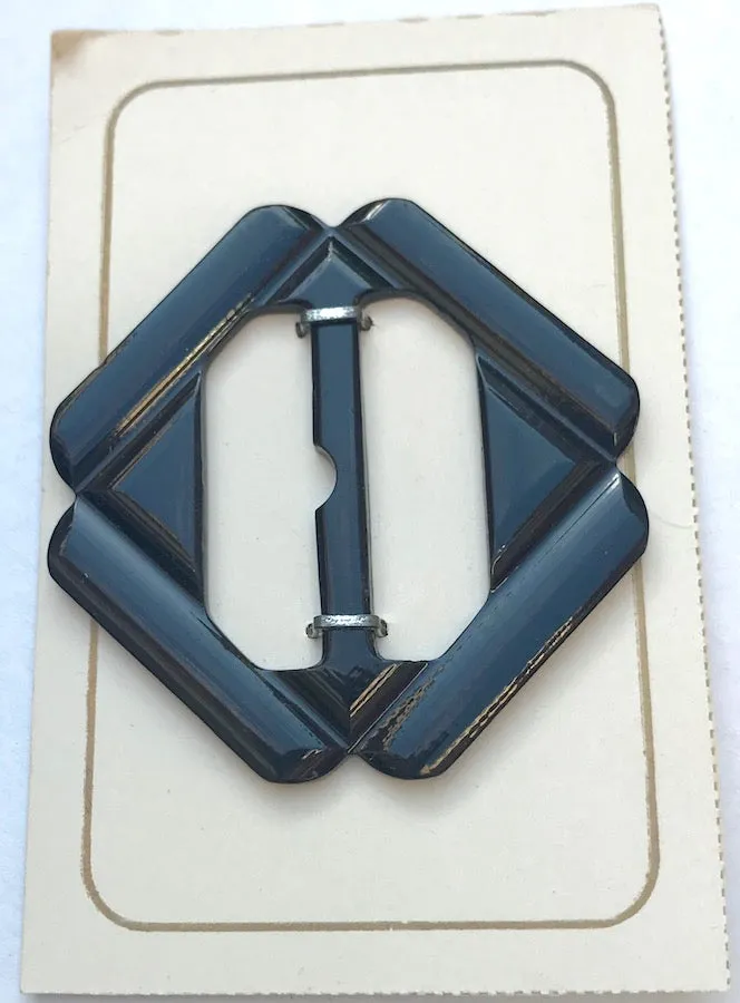 Shiny Black Vintage Deco 5.5cm Buckle