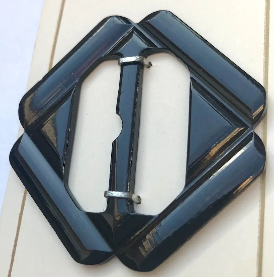 Shiny Black Vintage Deco 5.5cm Buckle