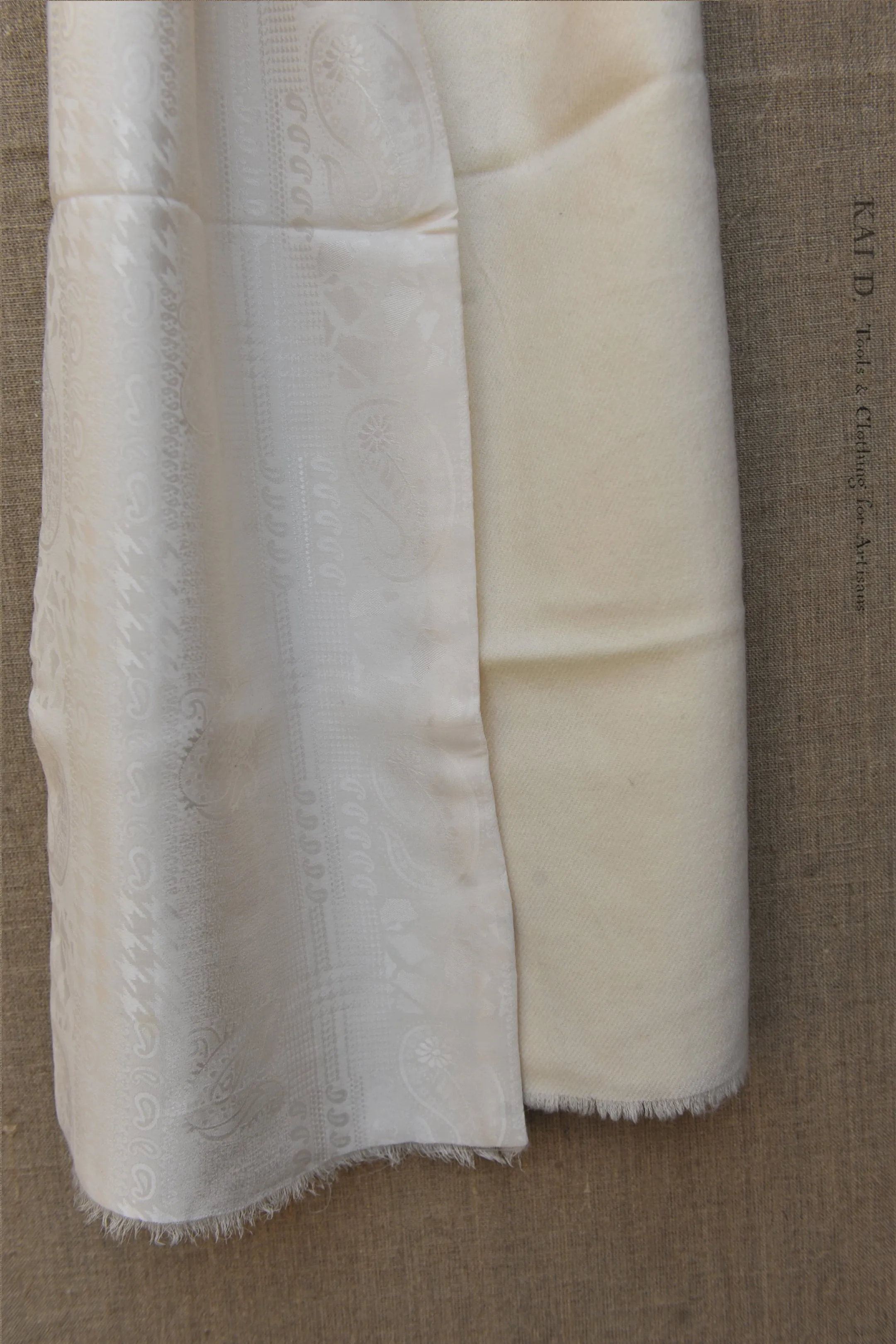Silk/Wool Dress Scarf - Ivory