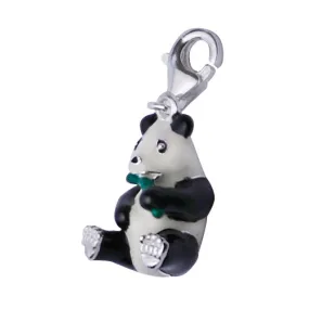Silver & Black Panda Bear Pendant