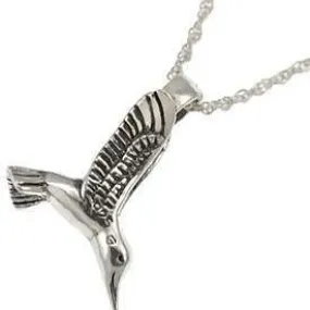 Silver Hummingbird Pendant Necklace