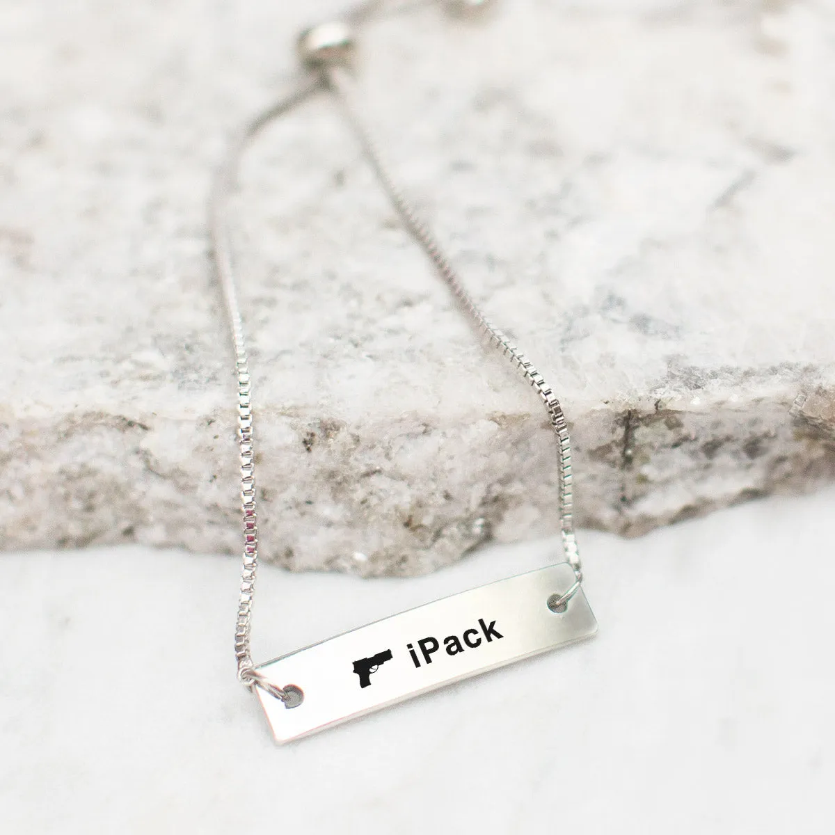 Silver iPack Adjustable Bar Bracelet