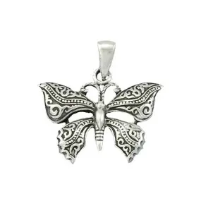 Silver Large Butterfly Pendant