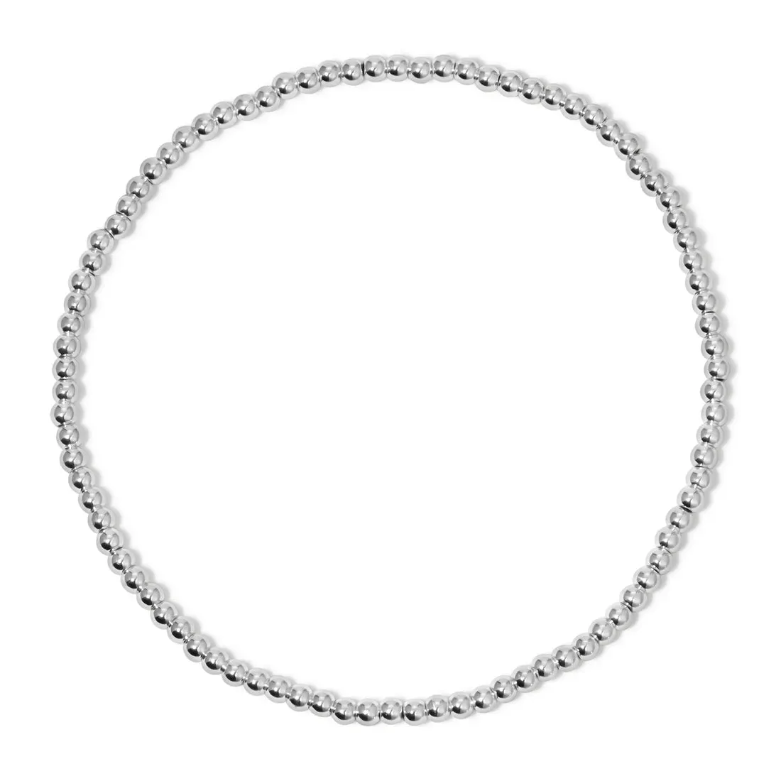 Silver Round Bead Bracelet - 3mm