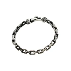 Silver Textured Link Bracelet