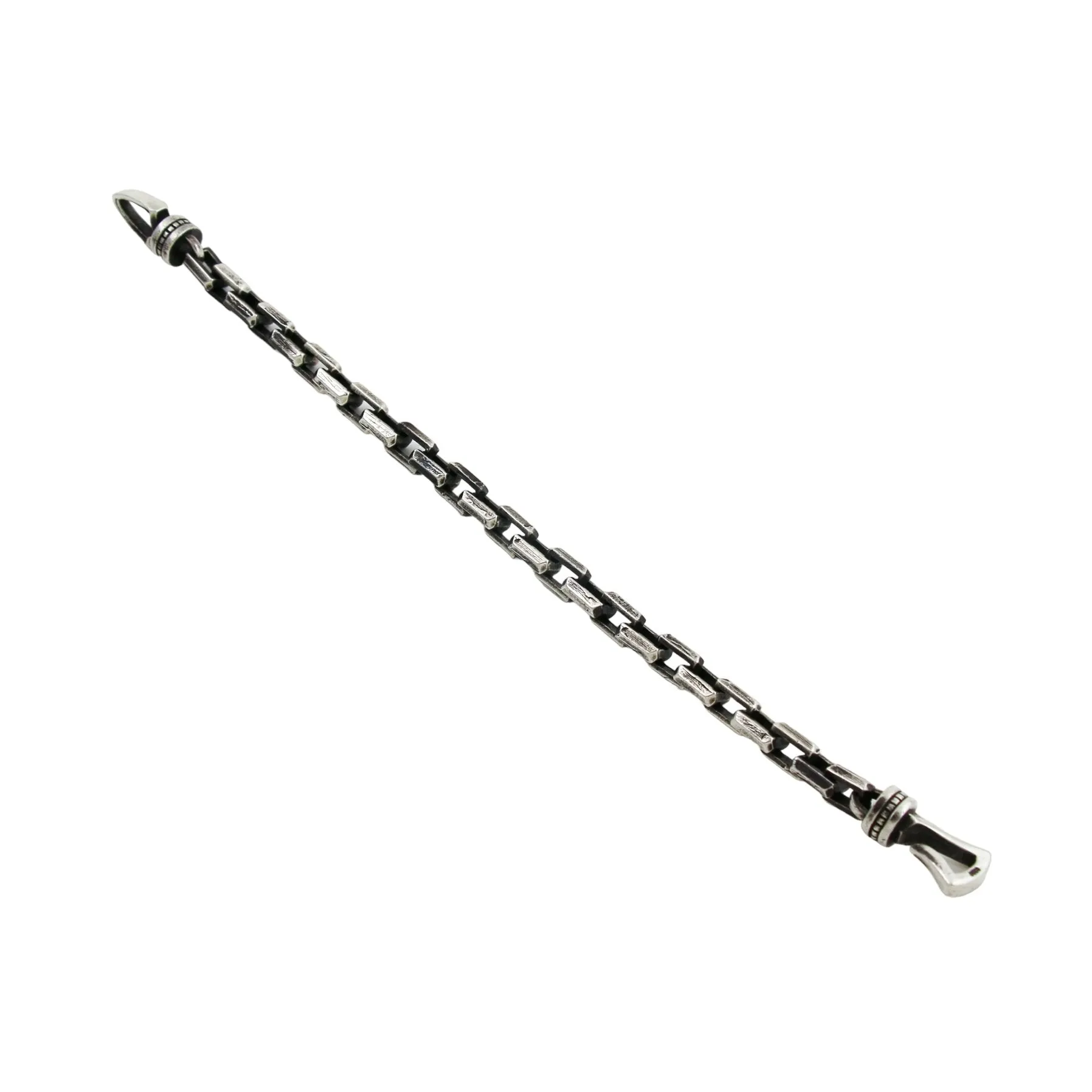 Silver Textured Link Bracelet