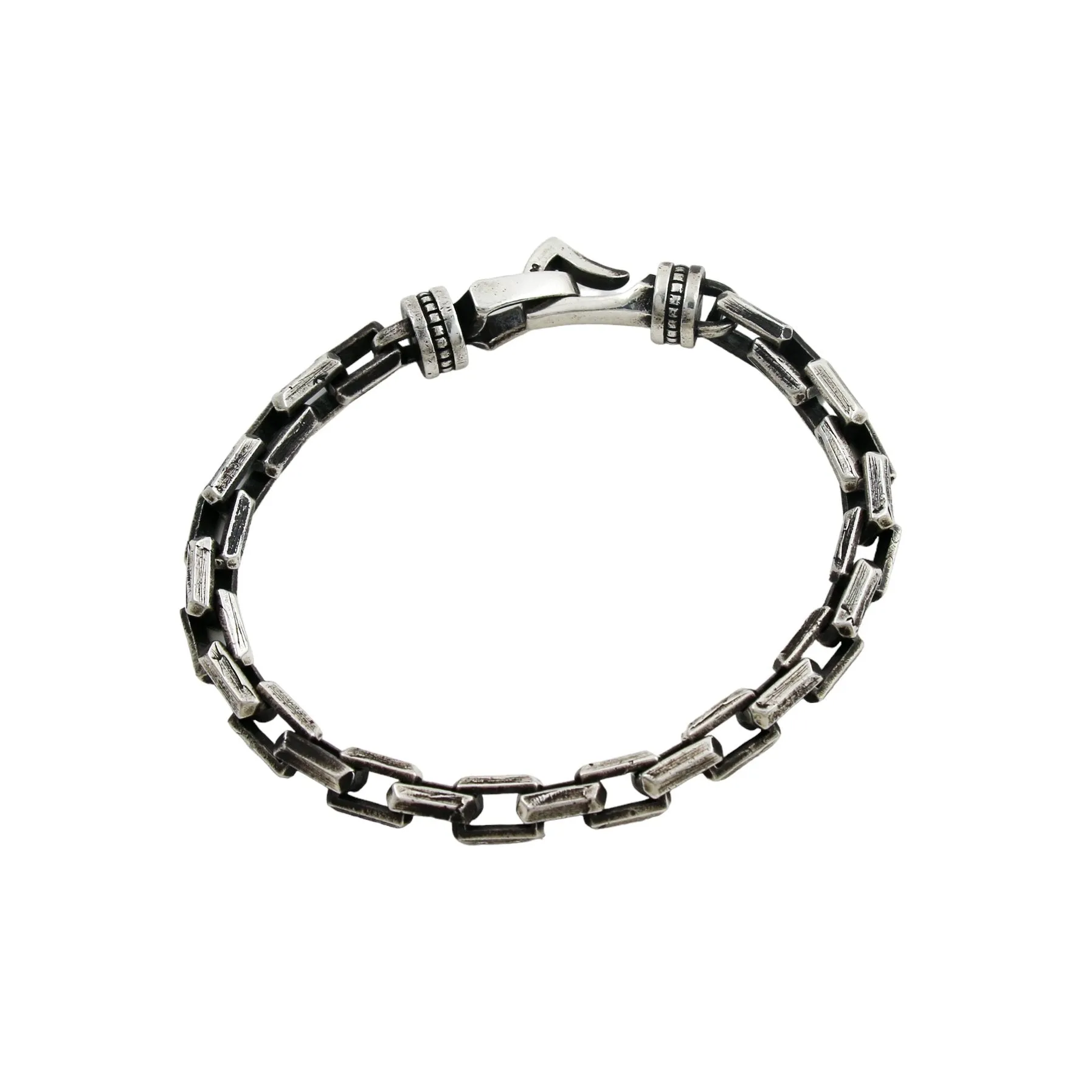 Silver Textured Link Bracelet