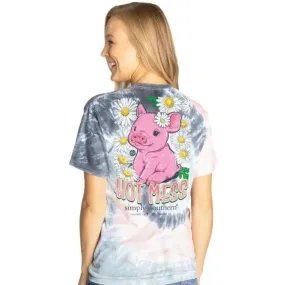 Simply Southern Women's Pastel Tie Dye "Hot Mess" SS Tee