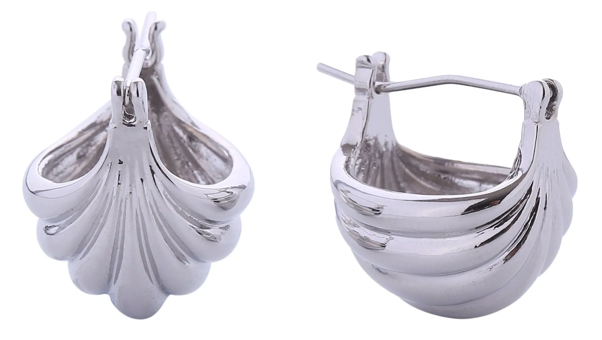 SJE310746 14K Sea Shell Pincatch Earrings