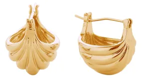 SJE310746 14K Sea Shell Pincatch Earrings