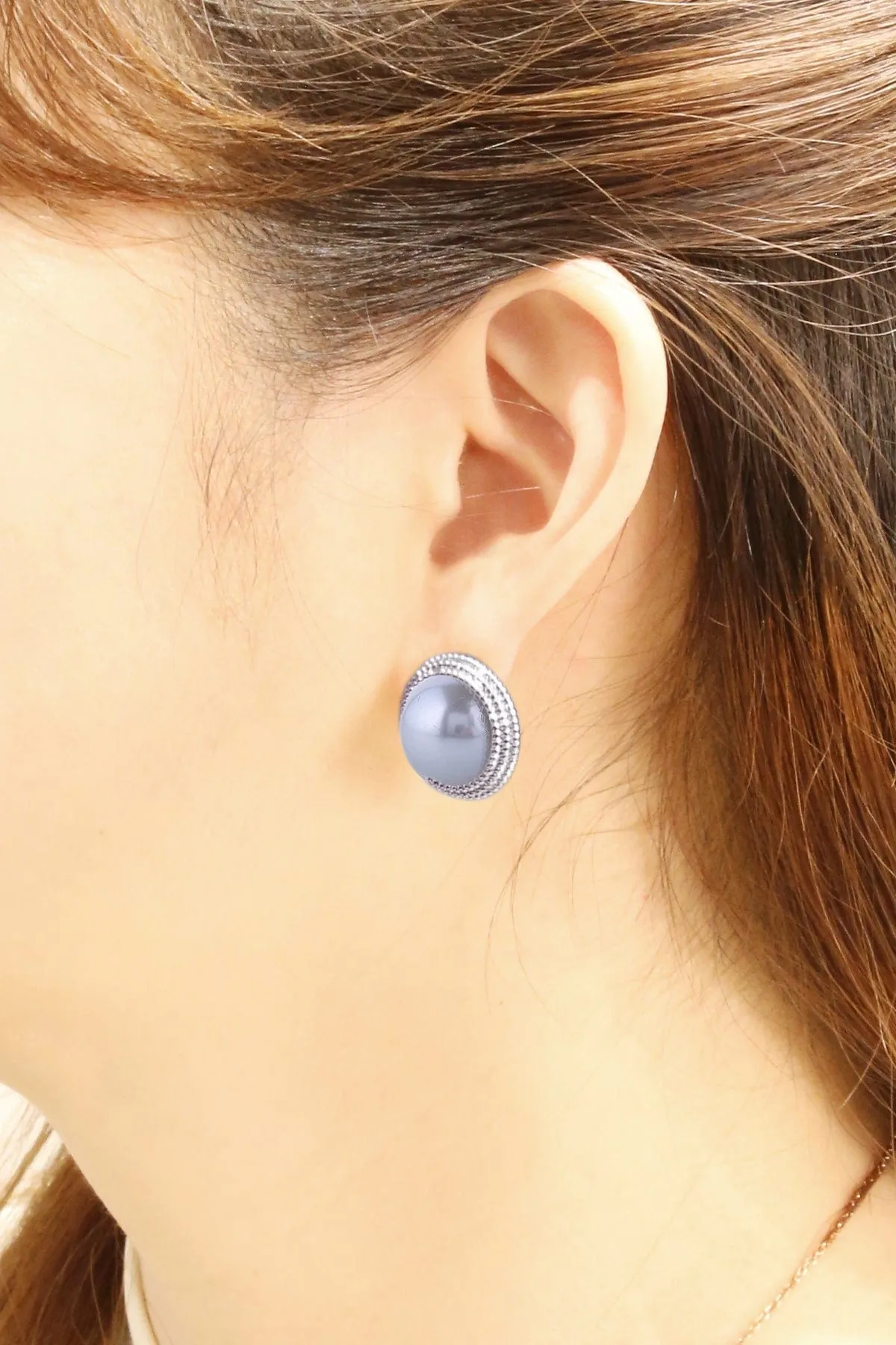 SJE310956 14K Pearl Button Post Earrings