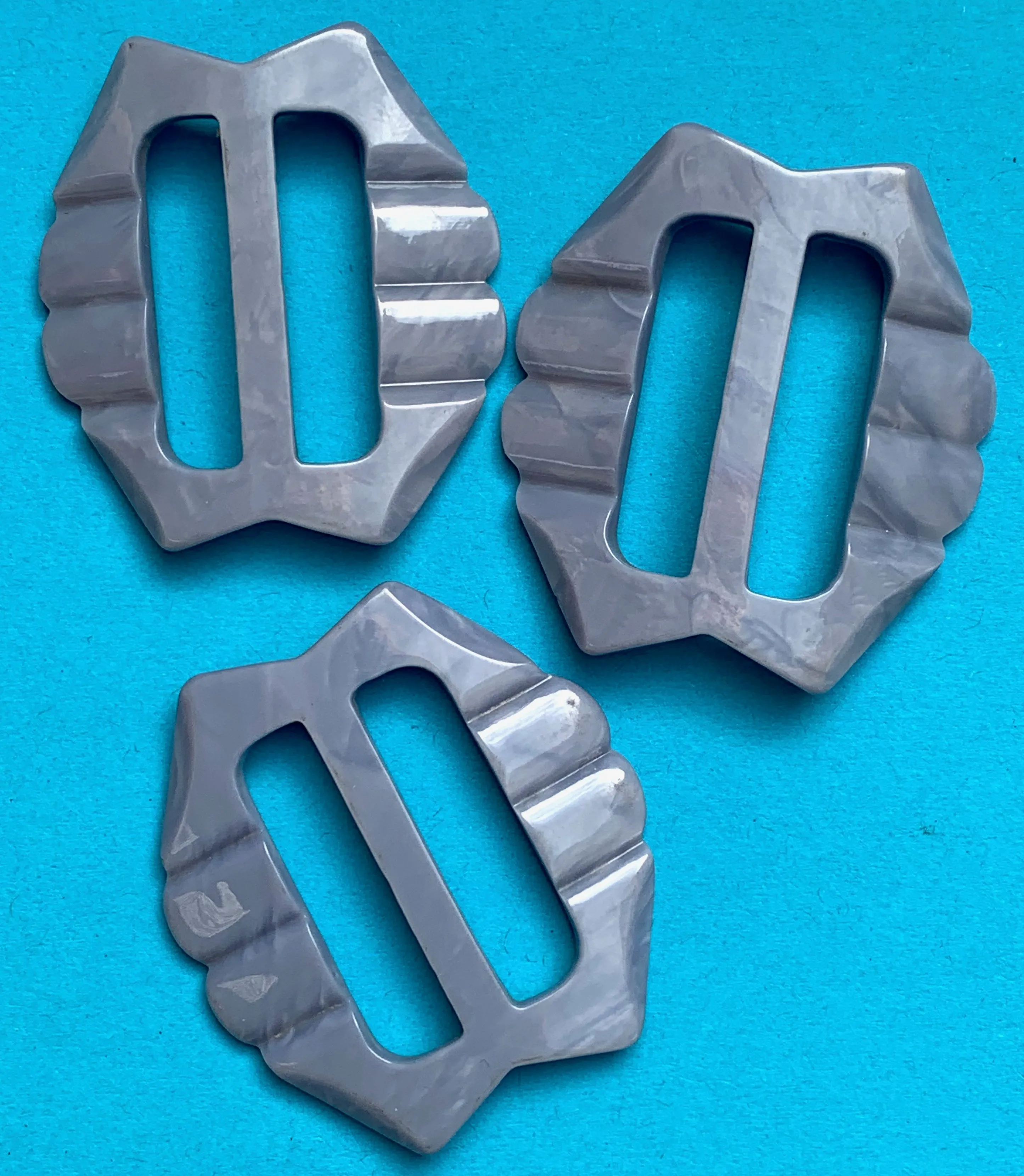 Soft Grey vintage Casein 5cm Buckle