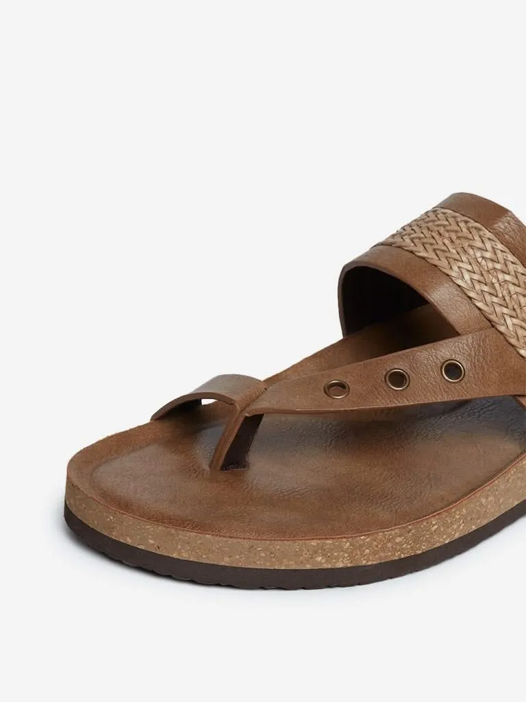 SOLEPLAY Tan Weave Pattern Sandals
