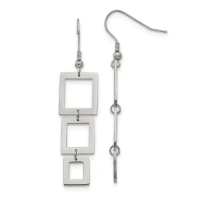 Stainless Steel Rectangle Dangle Earrings