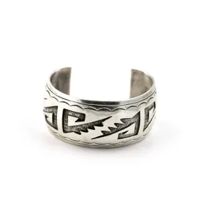 Stamped 1980's Jagged Wave Hopi Cuff