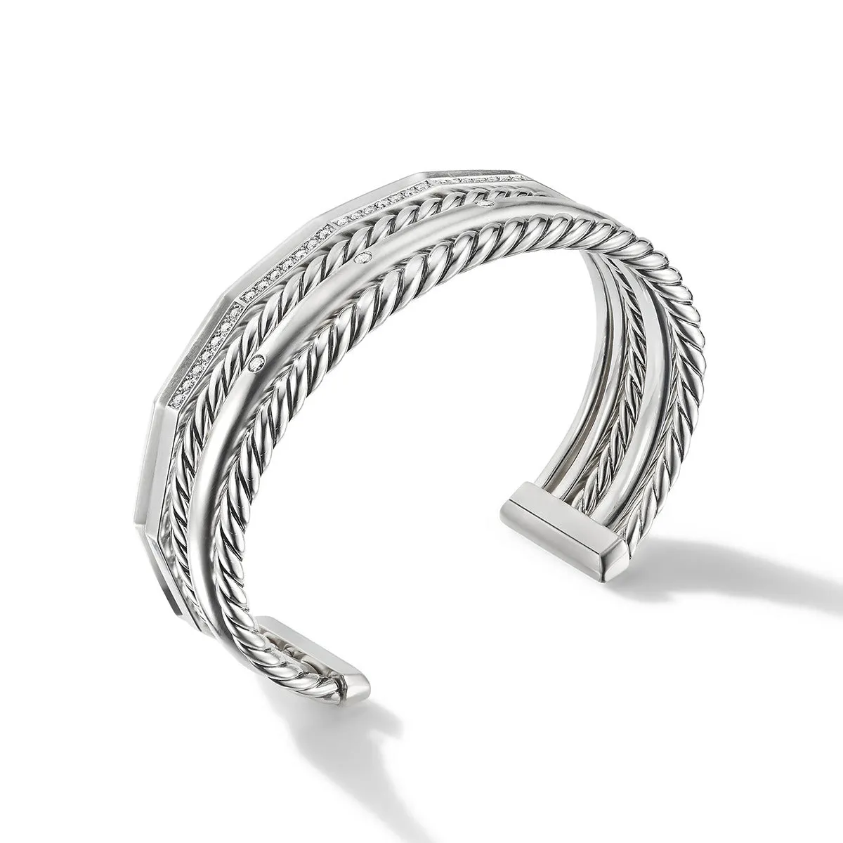 Stax Narrow Cuff Bracelet with Diamonds