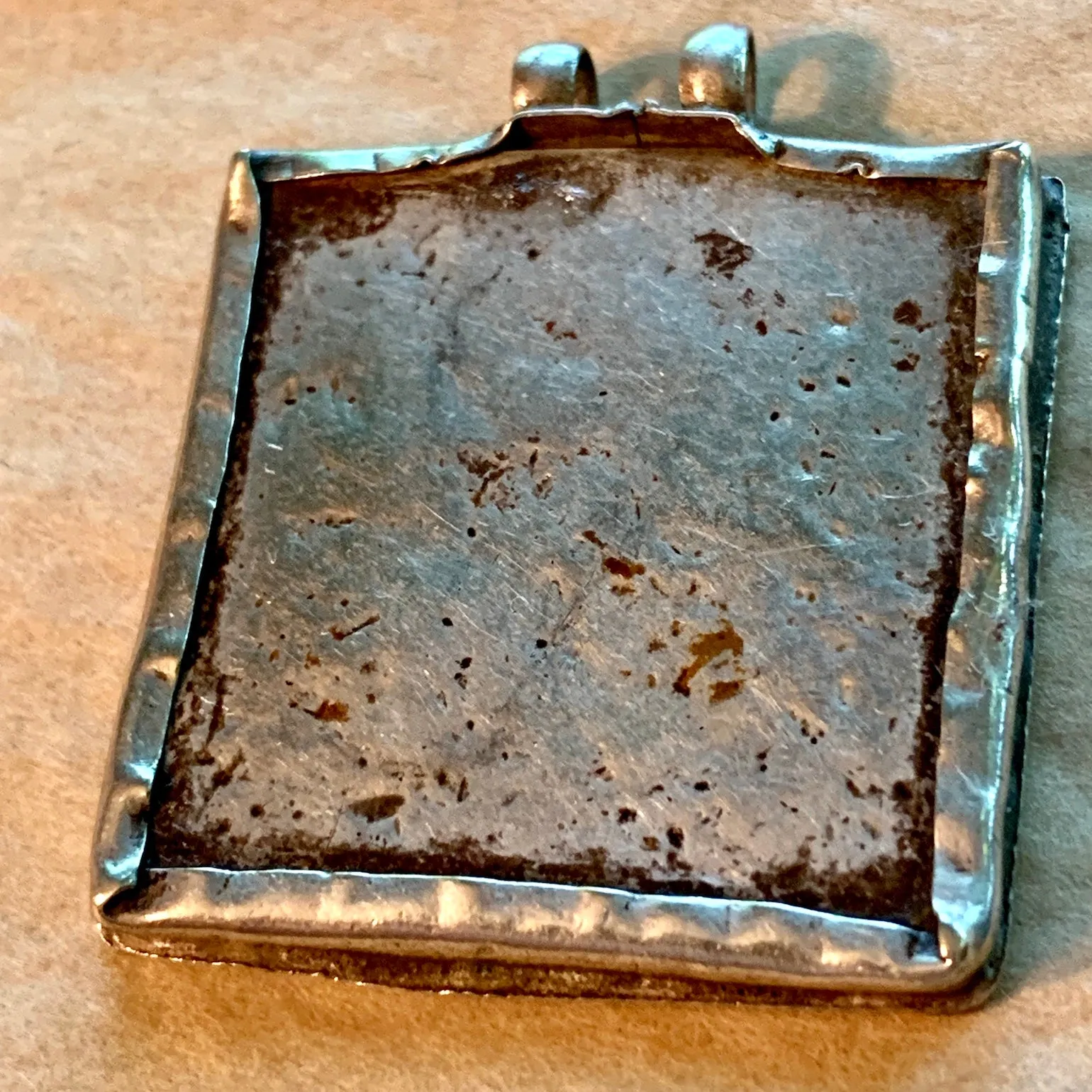 Sterling Pendant, Antique Painting